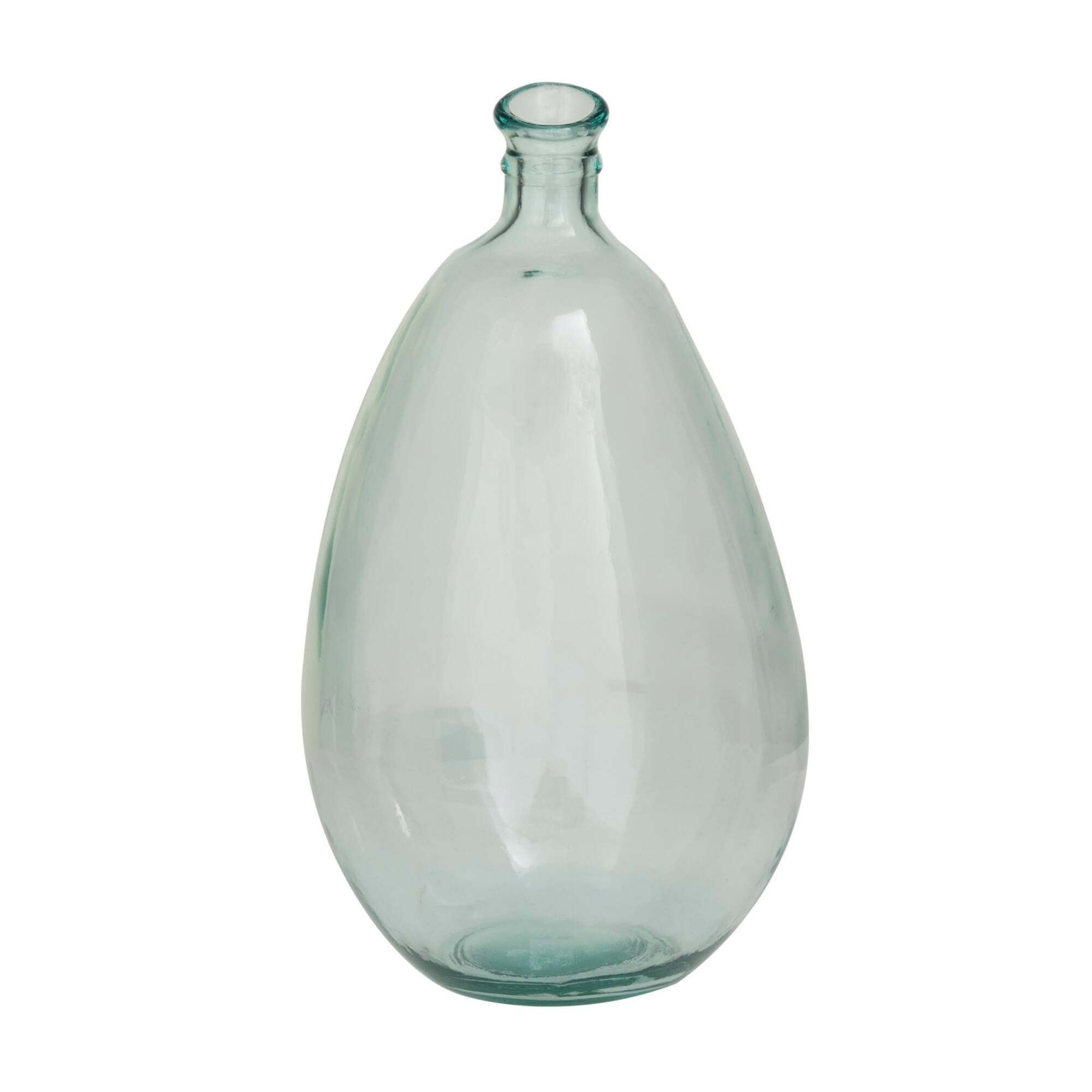 Blue Recycled Glass Handmade Spanish Vase 10" x 10" x 18"